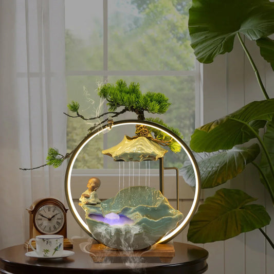 Frendorf | Wasserfall Fortune LED Räucherstäbchenhalter Zen Dekor