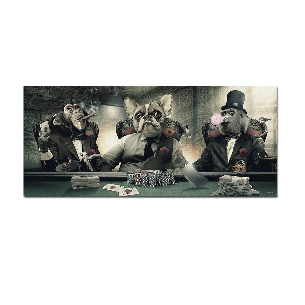 Lustiger Hund Singender Hip Hop Tier Poster Coole Musikband Leinwanddruck Malerei Nordische Wandkunst Bilder Wohnzimmer Hoom Dekor
