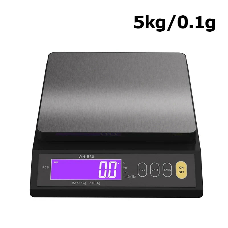 Frendorf | 5 kg/0,1 g und 10 kg/1 g digitale elektronische Küchenwaage, LCD-Display, voll wasserdichtes Edelstahl-Waagetool zum Backen