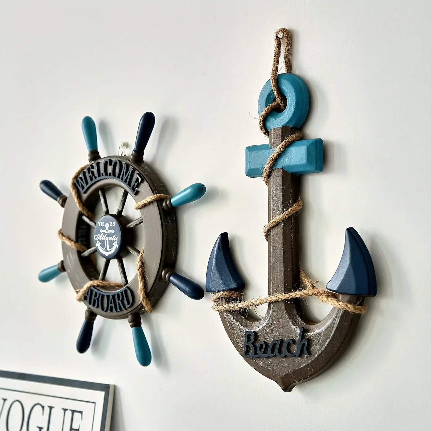 Frendorf | 2PCS Nautische Schiffsrad und Anker Wanddeko