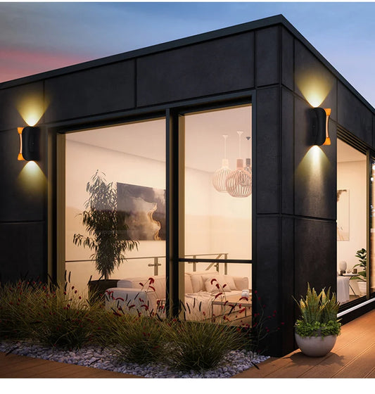 Frendorf | 12W Wasserfest LED Wandlampe – Moderne dekorative Beleuchtung für Schlafzimmer, Veranda, Garten und Außenbereiche (IP65)