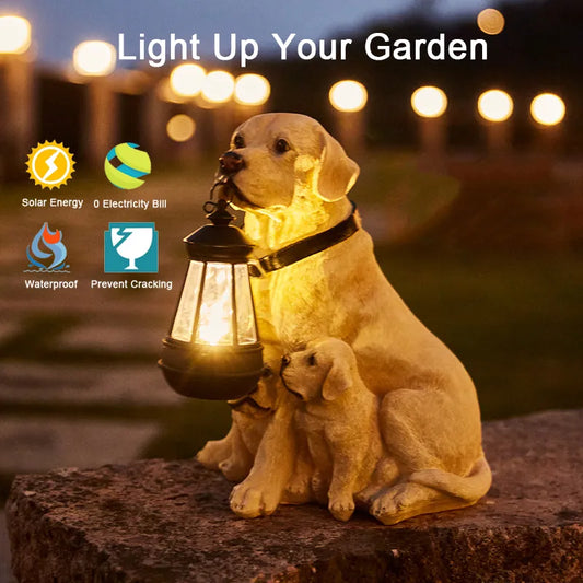 Frendorf | Solarbetriebene Outdoor-Harz-Hundestatue Lampe
