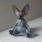 Meditation Yoga Glückliche Katze Wunderliche Buddha-Sphinx-Katzenstatue Art-Deco-Skulptur Outdoor-Gartenstatue