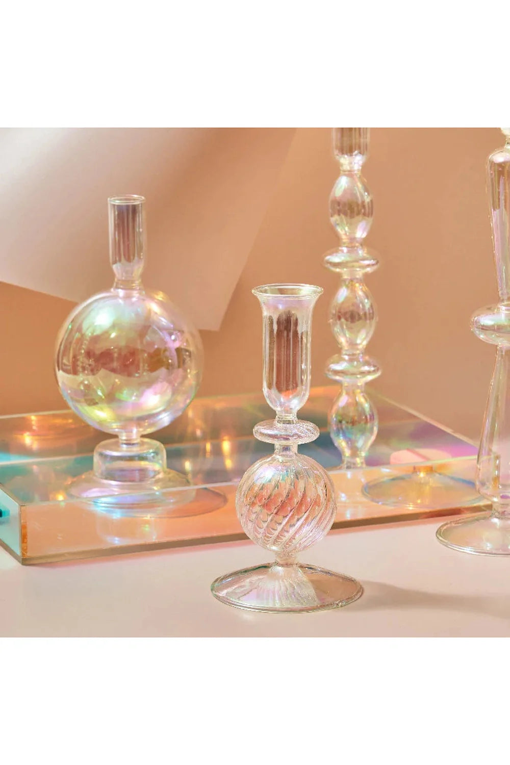 Regenbogen Glas Kerzenhalter