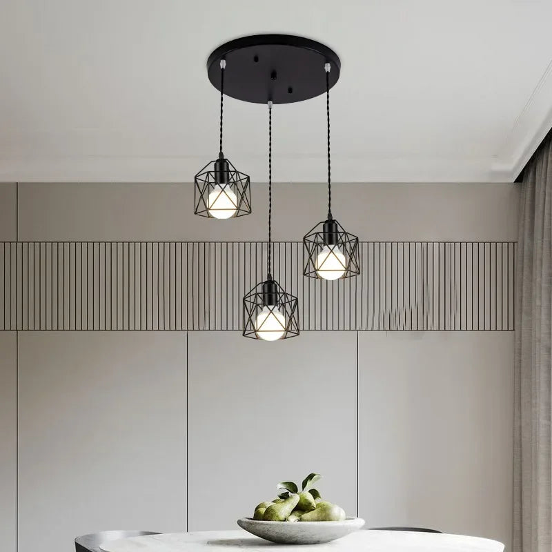 Frendorf | Nordic Drei-Kopf Diamant LED Kronleuchter – Moderne Pendelleuchte für Schlafzimmer, Esszimmer und Wohnräume