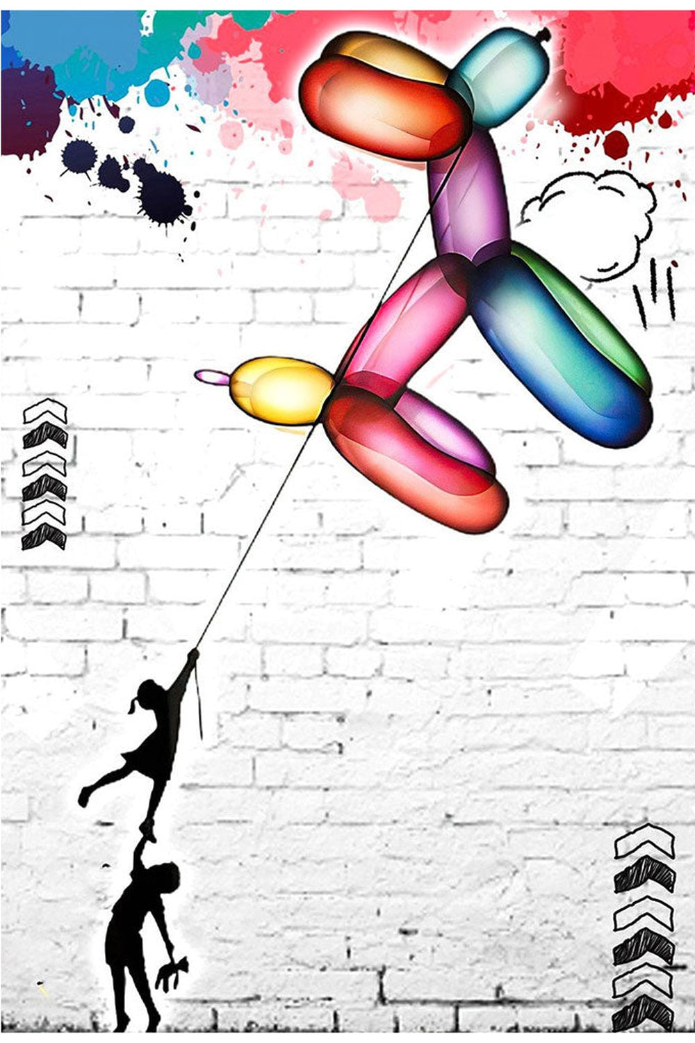 Nachdenklich stimmendes Graffiti Ballon Poster