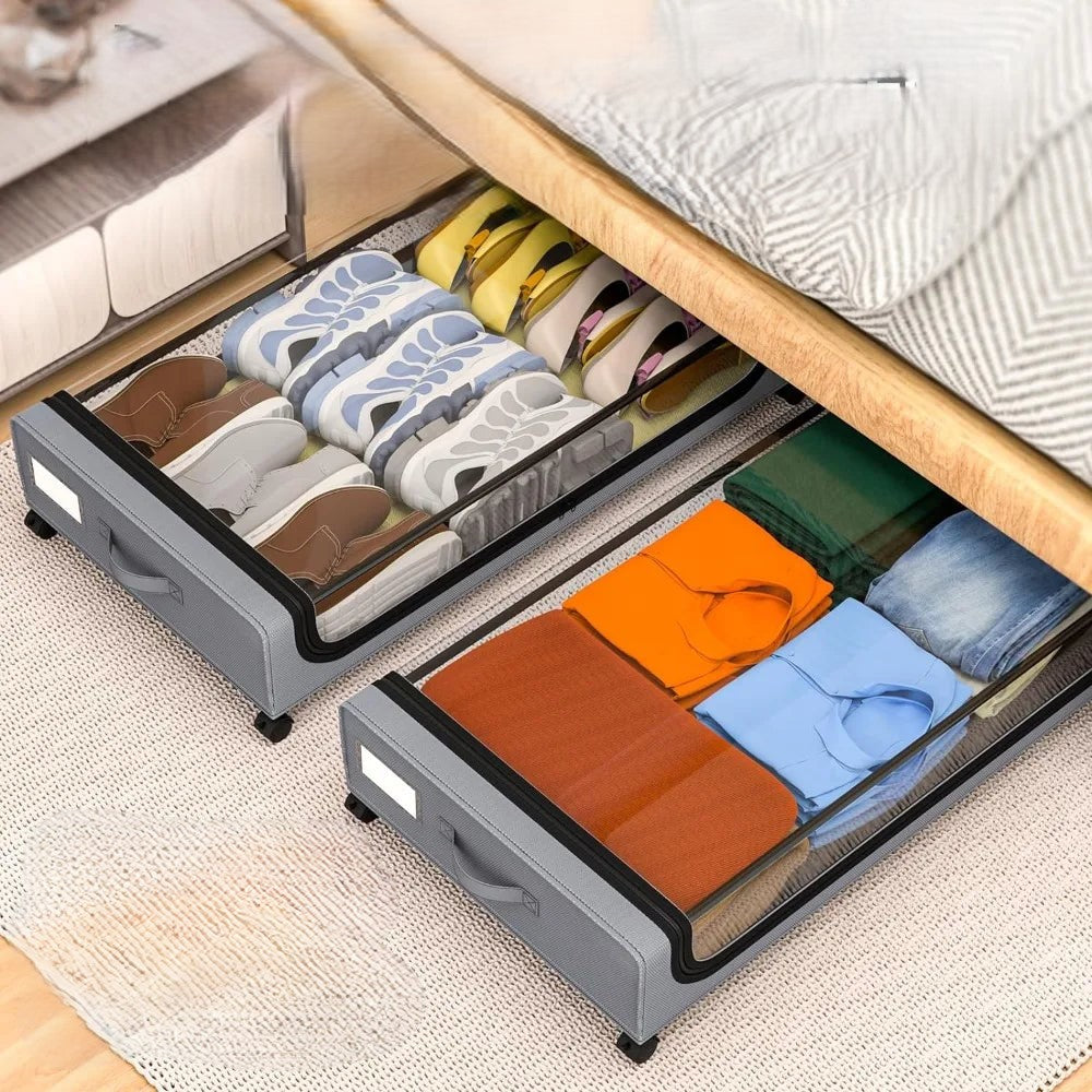 Frendorf | Unterbett-Aufbewahrung stapelbarer rollbarer Box-Organizer