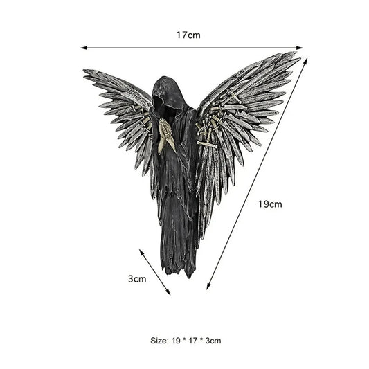 New Soul of The Warrior Grim Reaper Wall Sculpture Full Color Resin Craft Living Room Office Home Decor Home Wall DIY Decoration