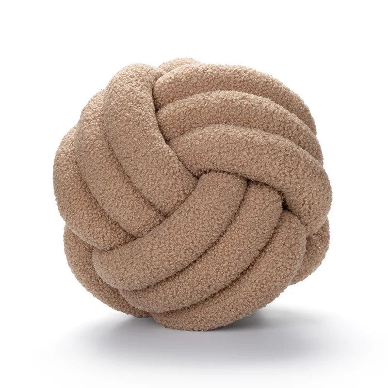 Gooi Kissen - Gemütlich - Handgeknoteter Ball - Lammfell