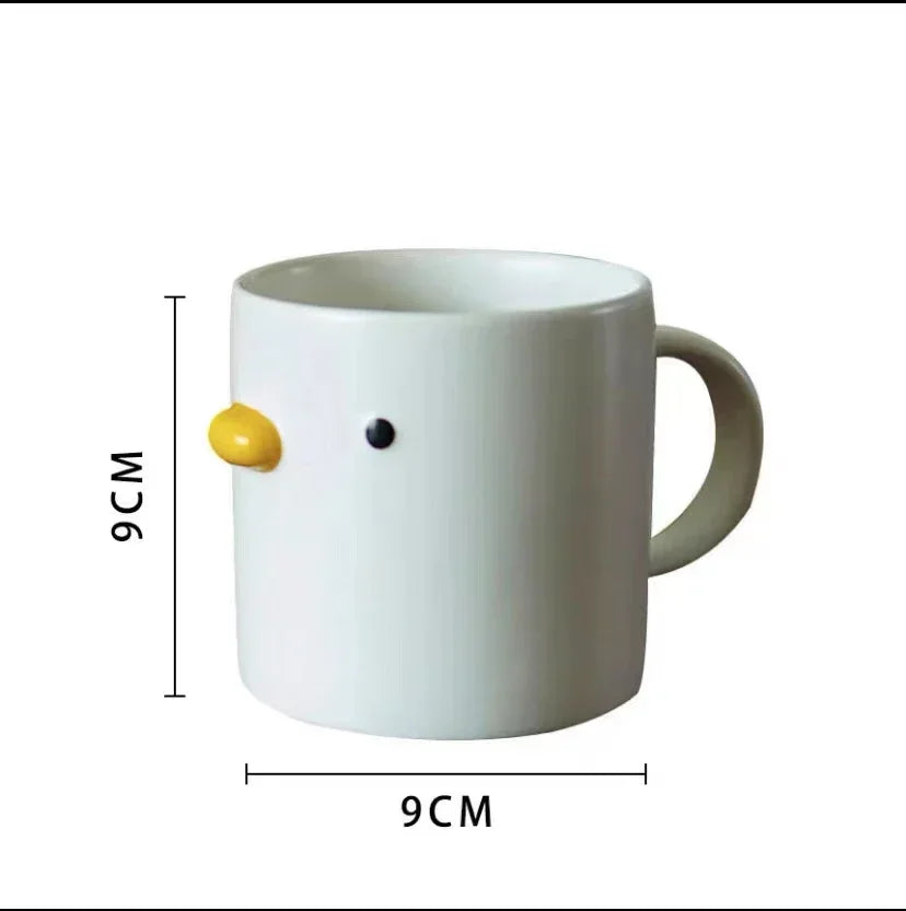 Keramische Chick Kaffeetasse Saft Handgriff Büro Teetasse Tasse Küche Party Trinkwerkzeuge Mikrowellenfest Keramische MilchTasse 400ml Tasse