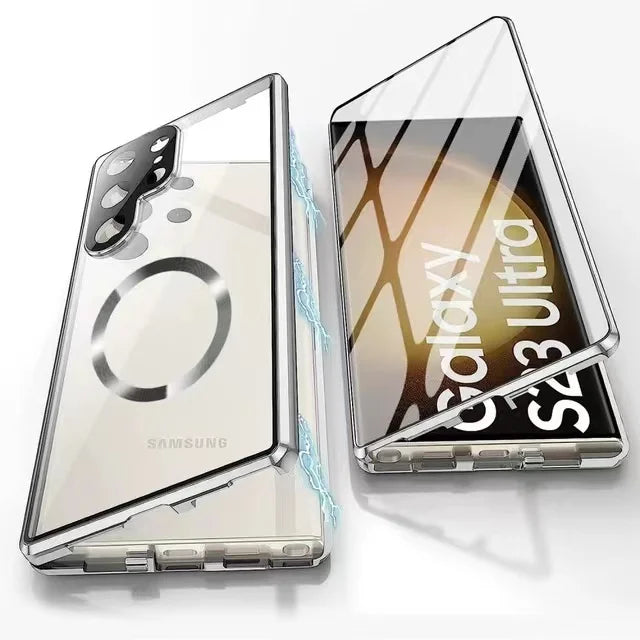 Frendorf | Metall Aluminiumlegierung 360 Hülle mit Sicherheitsverschluss für Samsung Galaxy S24-S23 Serie