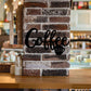 Coffee Bar Sign Metal Hanging Wall Art Plaque Black Letter Silhouette Cafe Kitchen Dining Room Decoration Bar Pub Club Poster