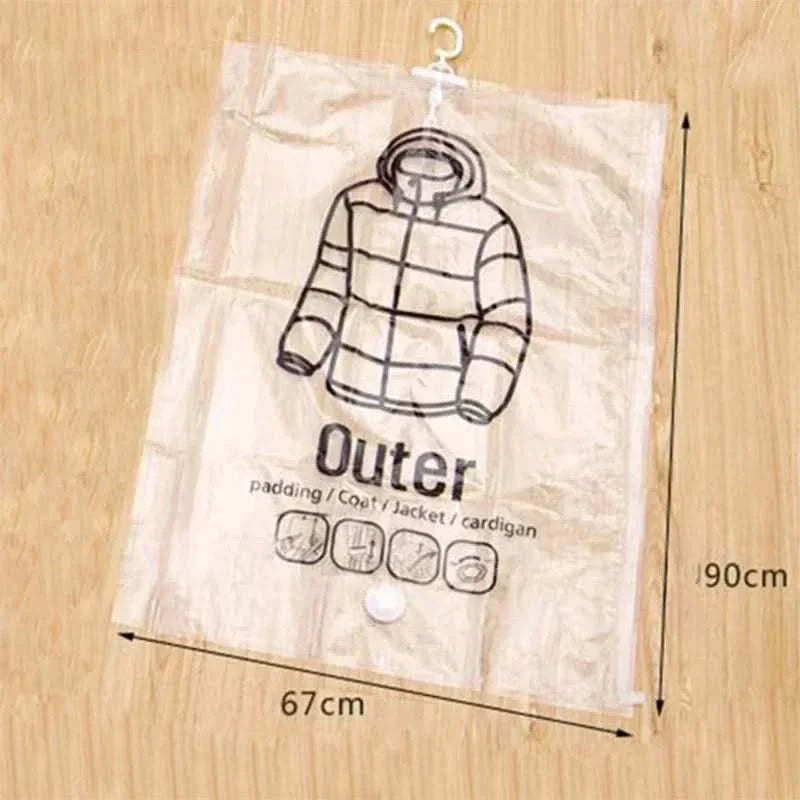 Frendorf | VACUUM STORAGE BAGS – Hängende Vakuum Aufbewahrungstaschen für Kleidung – Platzsparend & staubdicht (3er-Set)