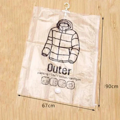 Frendorf | VACUUM STORAGE BAGS – Hängende Vakuum Aufbewahrungstaschen für Kleidung – Platzsparend & staubdicht (3er-Set)