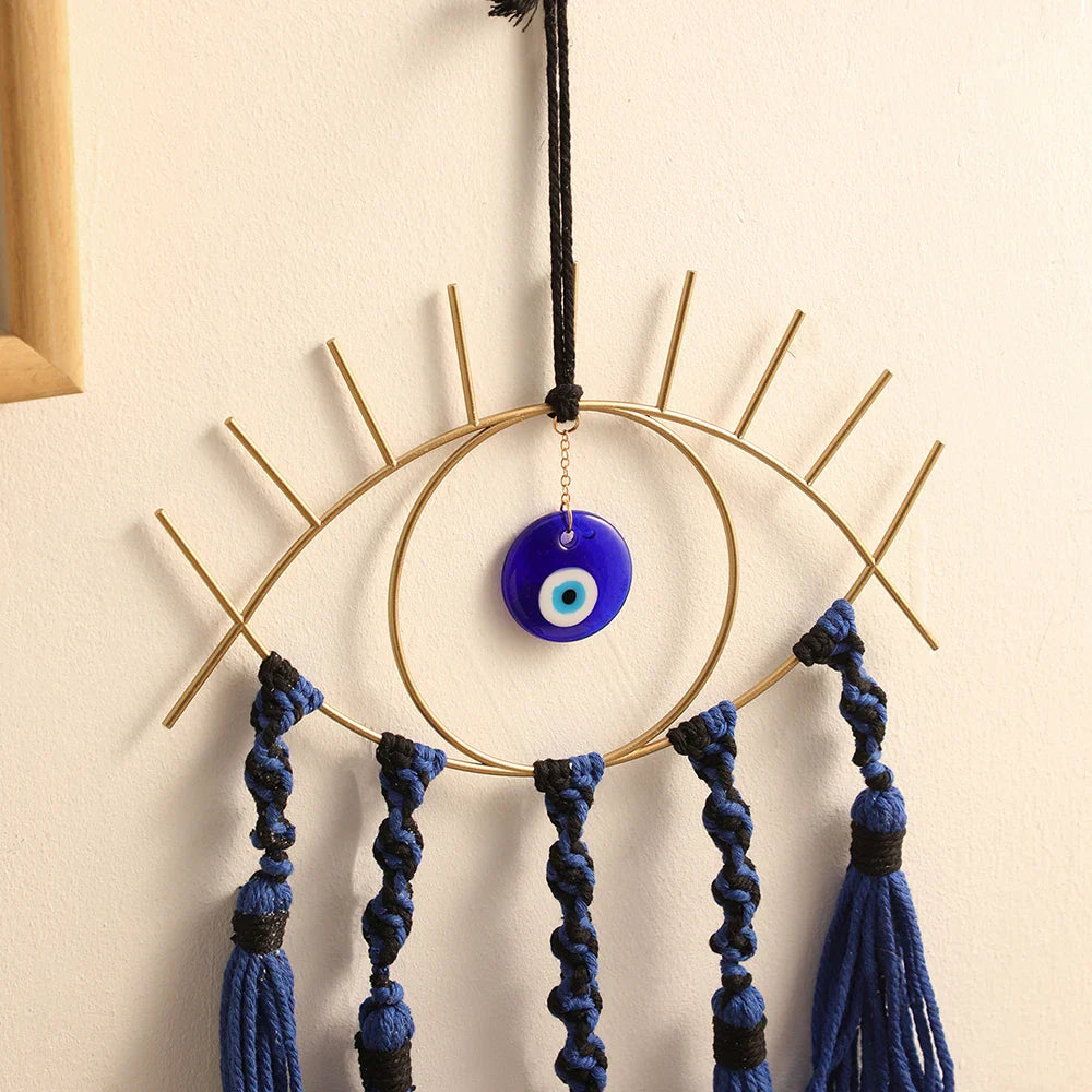 Evil Eye Makramee Wandbehang Traumfänger Boho Zimmer Dekor Türkisches Auge Wohnzimmer Schlafzimmer Feng Shui Amulett Heimdekoration