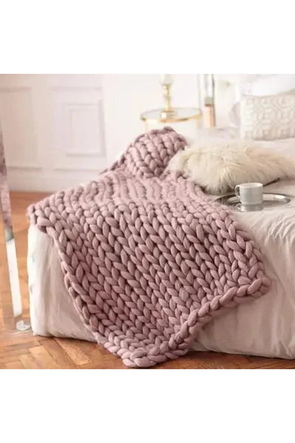 Gemütliche Strick Chunky Decke