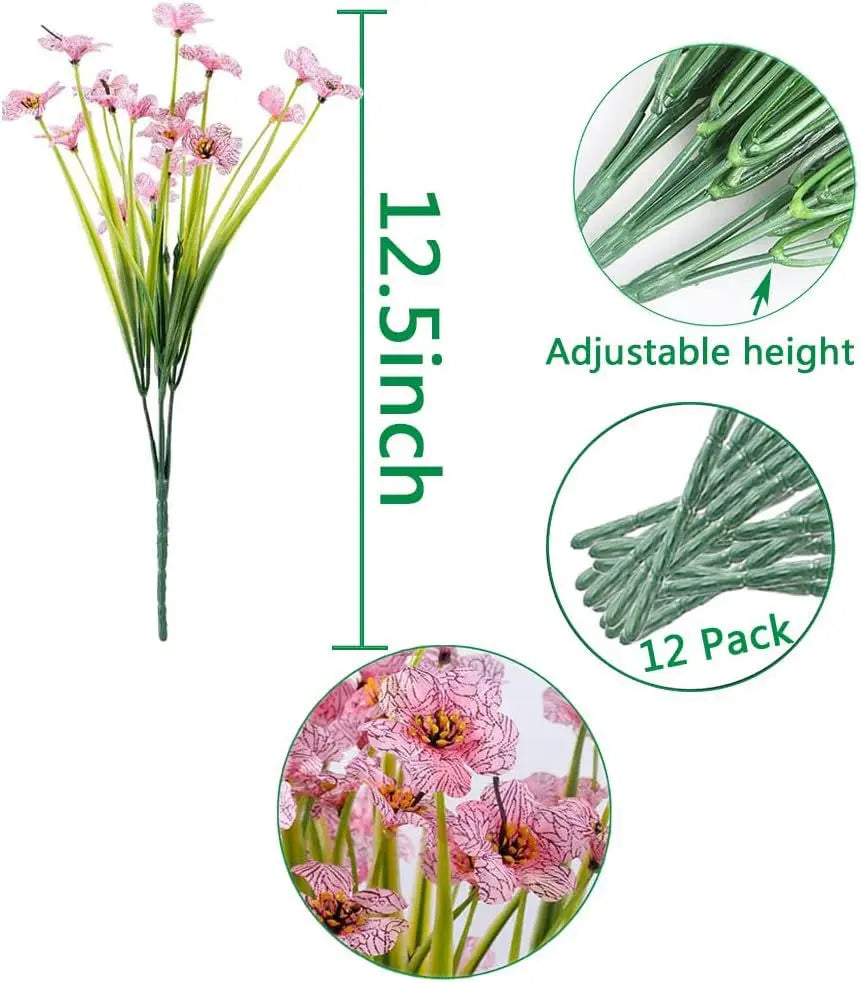 Frendorf | 2/6/10 Bundles Außen Künstliche Blumen – UV Beständige Falsche Seide Blumen für Garten, Veranda und Außen Dekor