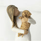Statuette aus Kunstharz, Menschen, Familienfiguren, Skulptur, Figuren für Heimdekoration, Tischdekoration, Wohnzimmer, Engel, Umarmung, Hund, Vater, Kind