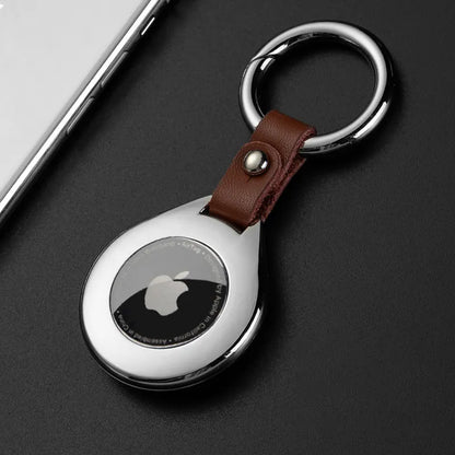 Frendorf | Hochwertige Leder Metall Anhänger Schutzhülle Für Apple Airtags