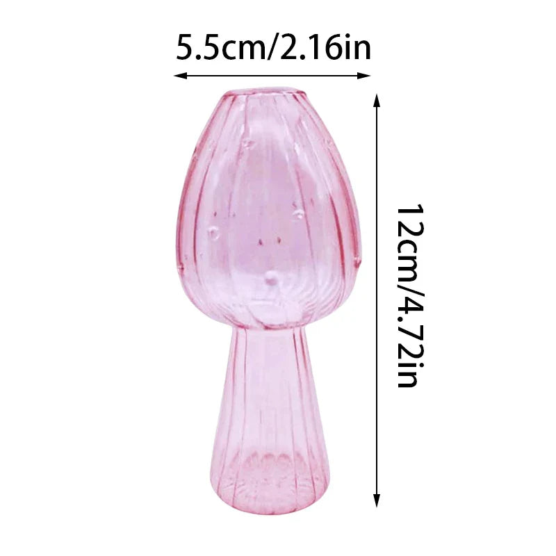 1 Stück Pilz Glasvase Transparent Hydrokultur Blumen Aromatherapie Flasche DIY Kreative Tischhandwerke Nordic Home Dekoration