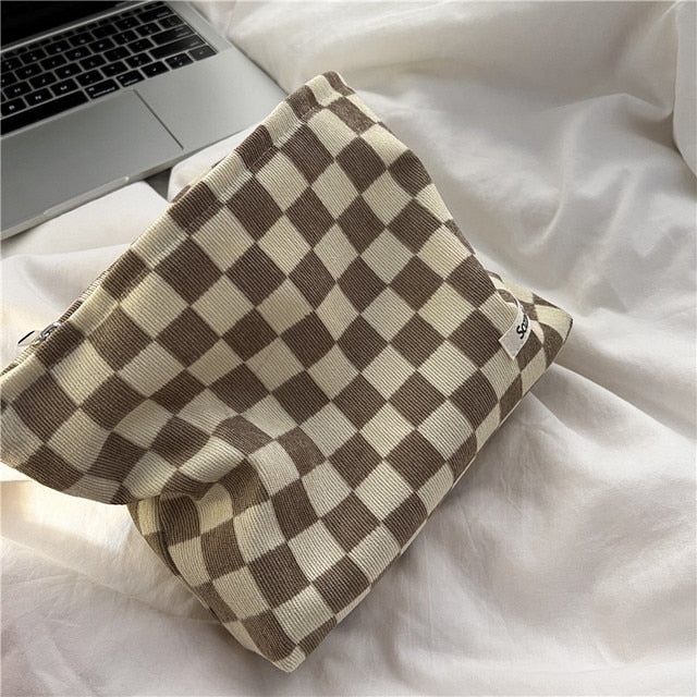 Schachbrettcordura Kosmetiktasche