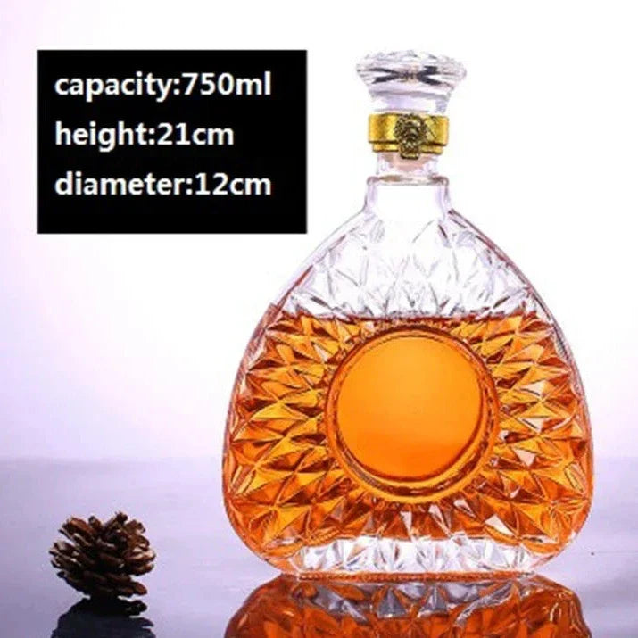 Frendorf | VeraLux Glas-Dekanter Set | Elegante Whisky-Karaffe | Luxuriöse Geschenkidee | Für Spirituosen & Wein