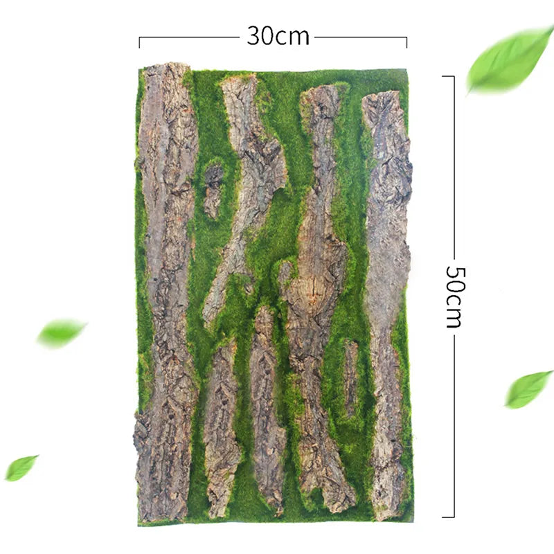 DIY Wanddekoration Grünpflanze Rinde