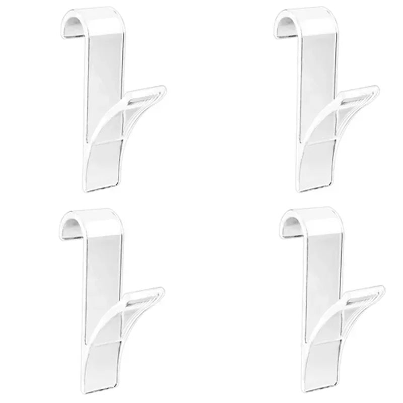 Vielseitige Küchen- & Badezimmerhaken Clips Stauraumregal - Weißer klarer Haken für Handtuchheizkörper, Kleidung, Schals, Haken und mehr