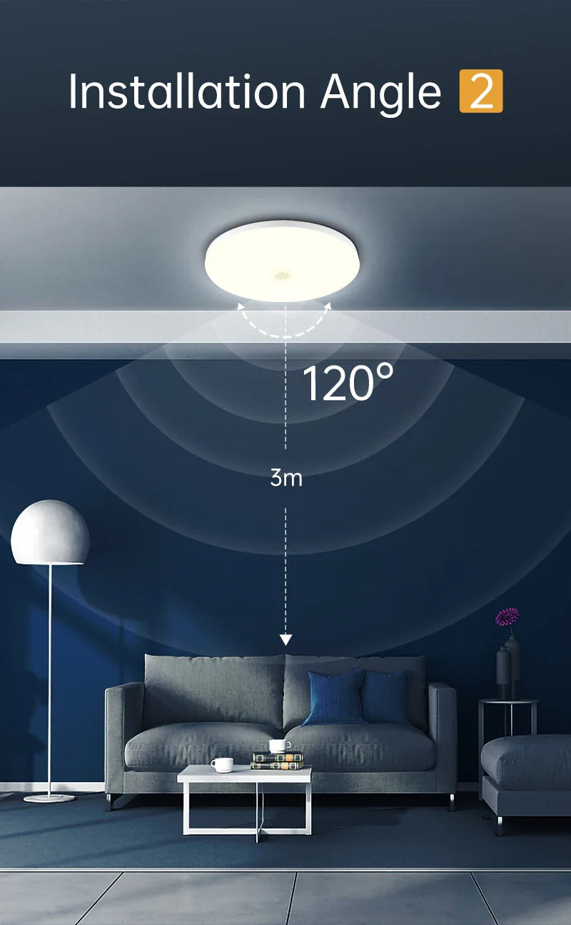 Deckenlampe mit Bewegungssensor – Modernes smartes Licht für Eingangsbereich, Balkon und Nachtbeleuchtung