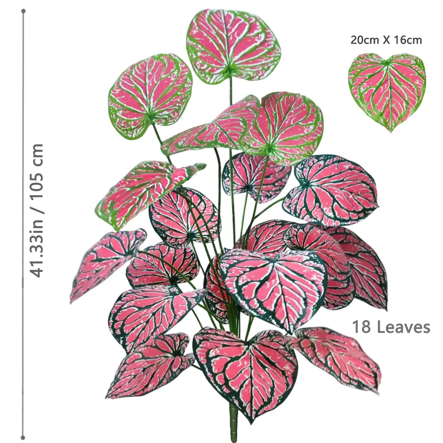 Frendorf | 105 cm Künstliche Pink Fairy Taro & Monstera Blätter – Seidentradieschen & Callalilien Dekor für Zuhause, Büro und Jubiläumsfeiern – Boden Display