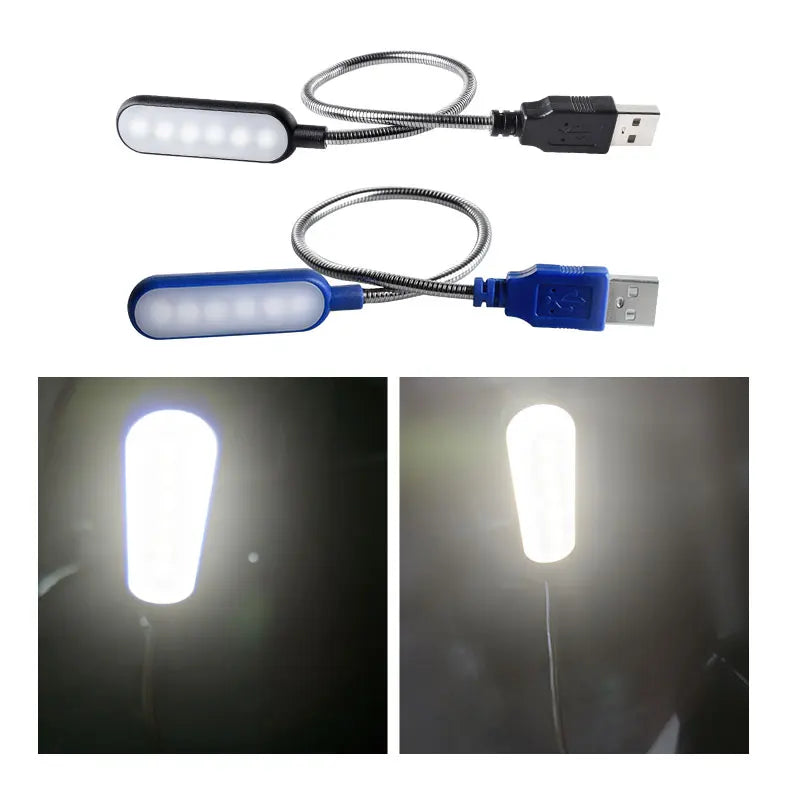 Tragbare USB LED Mini Buchlicht - Flexible 6 LEDs für Power Bank, Laptop, Notebook, PC