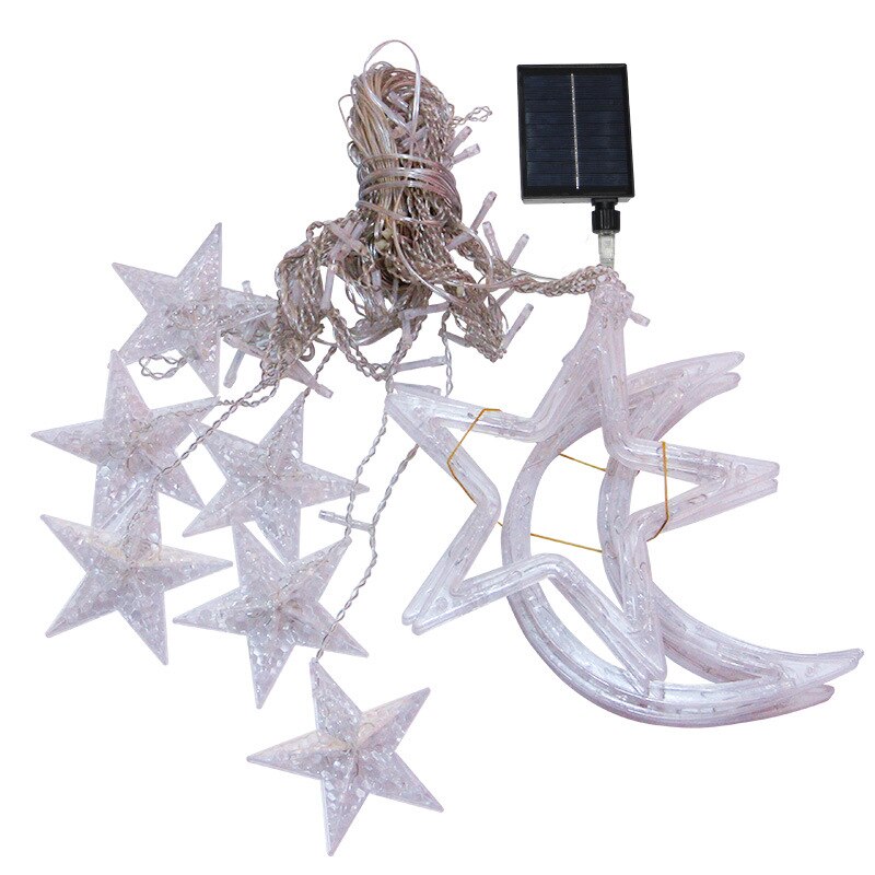 Solar Moon Star Lampe LED Lichterkette Dekoration