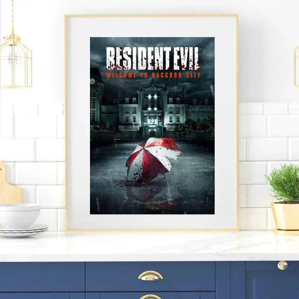 Game R-RESIDENT E-EVIL Poster Zuhause Raum Dekor Wohnzimmer Schlafzimmer Ästhetik Kunst Wandmalerei Aufkleber