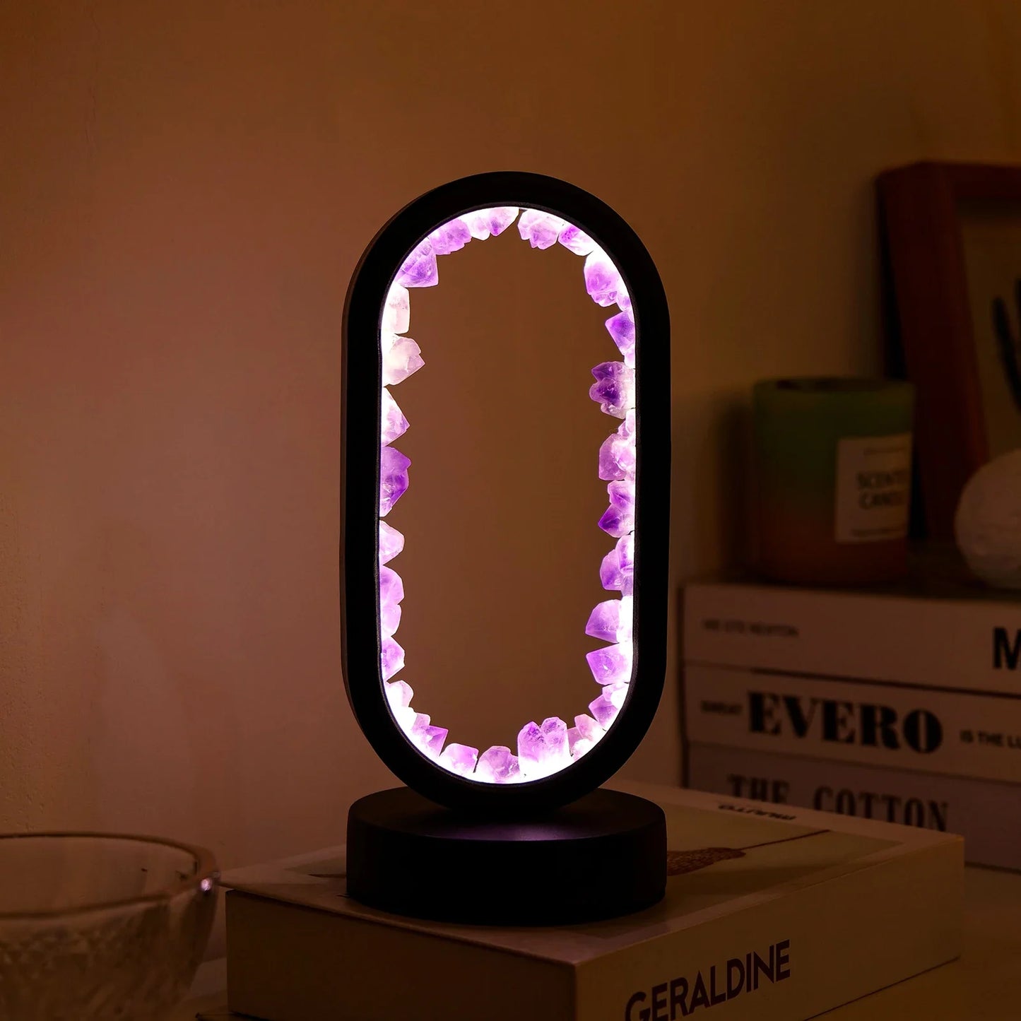 Natürliche Amethyst Oval Nachtlicht