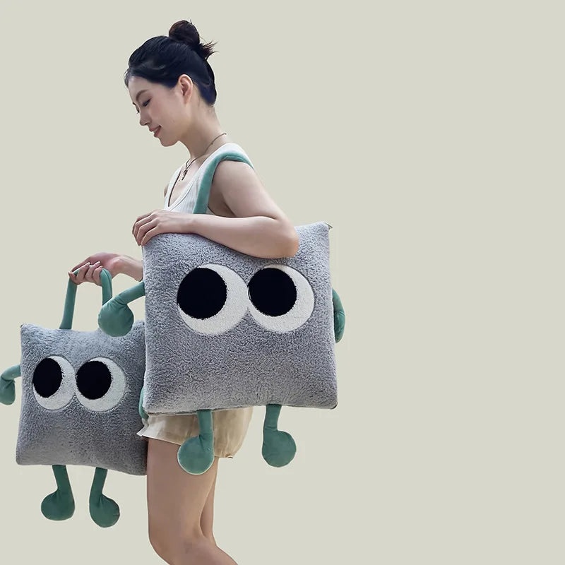 Frendorf | Süßes Monster Tragbares Weiches Wurfkissen-Decke