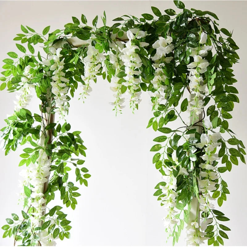 Frendorf | 180cm Künstliche Wisteria Girlande – Fake Ivy Ranke für Hochzeitsbogen, Raum, Garten, Baby Shower & Florale Dekorationen