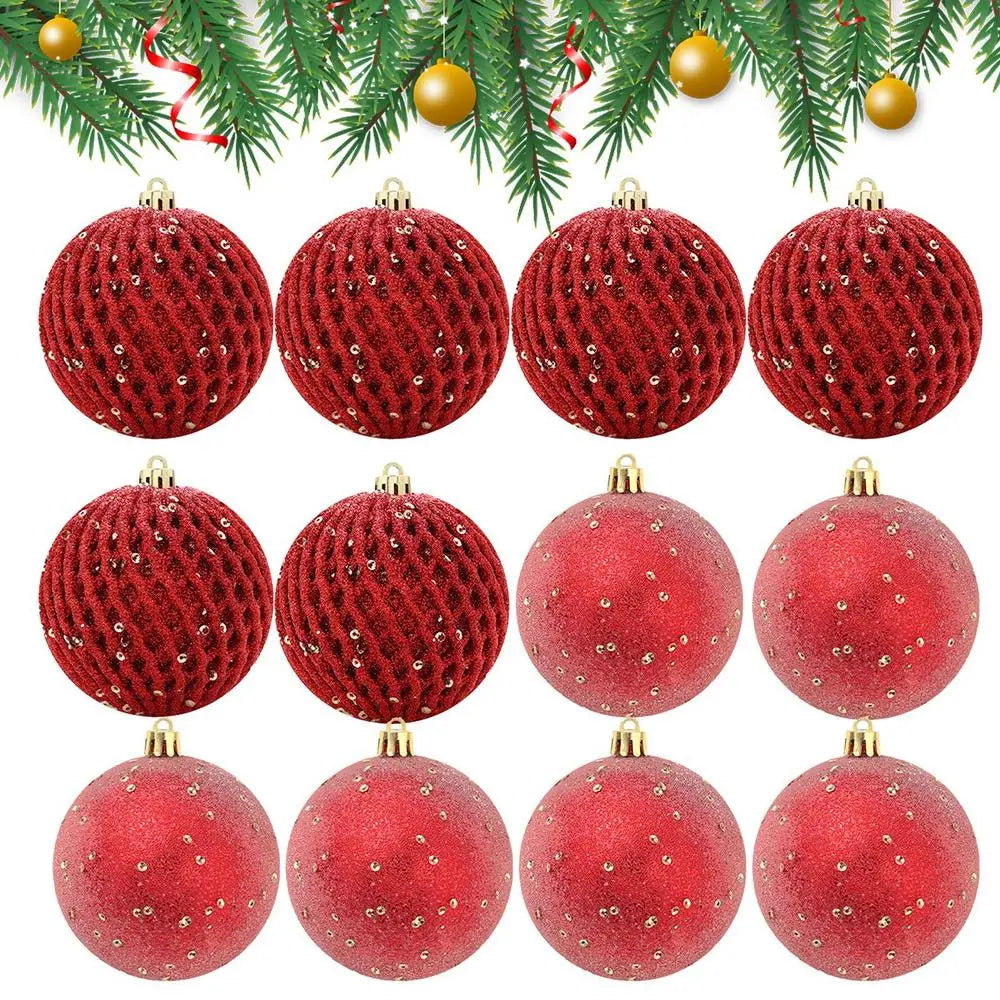 Frendorf | 12 Stück Bruchfeste Glänzende Kugel Weihnachtsbaum Dekor