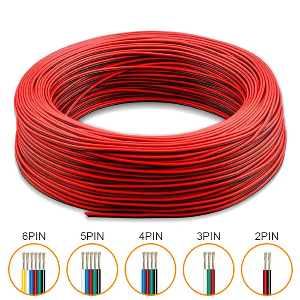 Frendorf | 2Pin zu 6Pin LED Verlängerungskabel – 1-10m Flexibles Elektrokabel für WS2812B, WS2811, SK6812, 5050 RGBW LED Streifenlicht (22AWG, 20AWG, 18AWG)