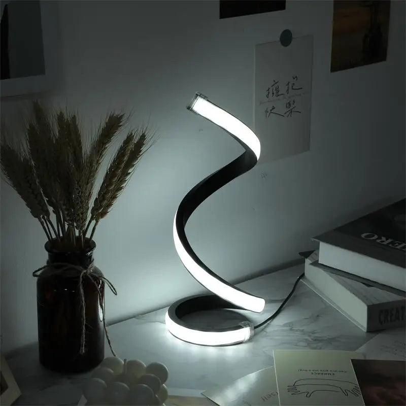 1Pc LED Spiral Tischlampe Moderne Drei Geschwindigkeitsdimmung USB Netzschalter Schlafzimmer Dekorative Tischlampe