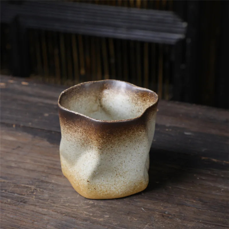 Unregelmäßige gedrehte Form Tasse 9,47 Unzen/280 ml Keramik Kaffee Teetasse ohne Griff Polychromatische kreative Keramik Tassen Kaffeetassen Retro