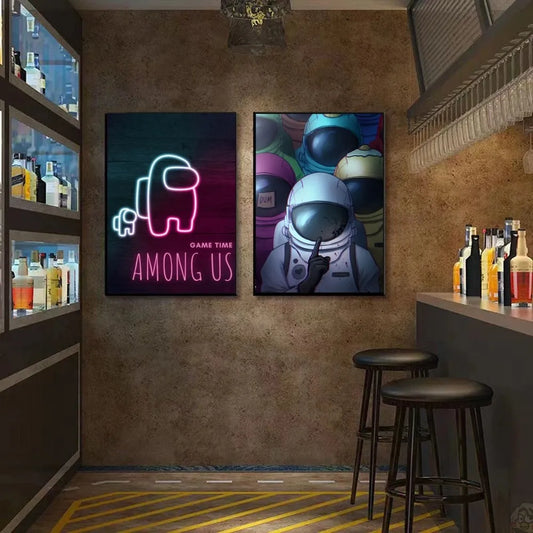 Game Among Us Poster Wall Art Home Decor Room Decor Digital Painting Living Room Restaurant Kitchen Art