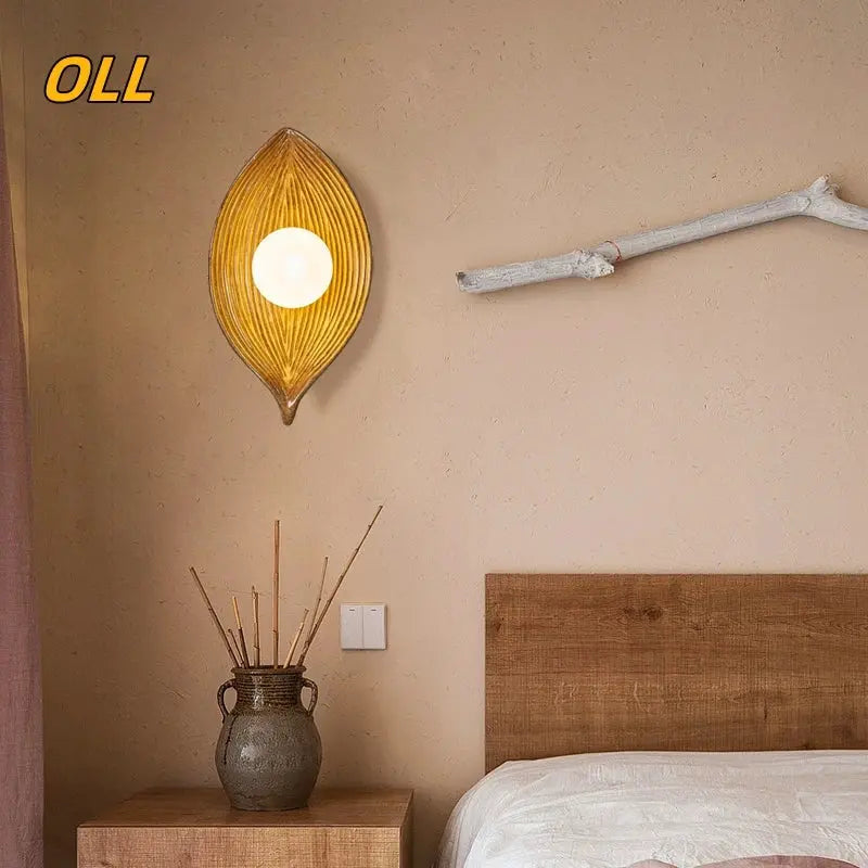 Wandlampe LED Blattgold Elegant