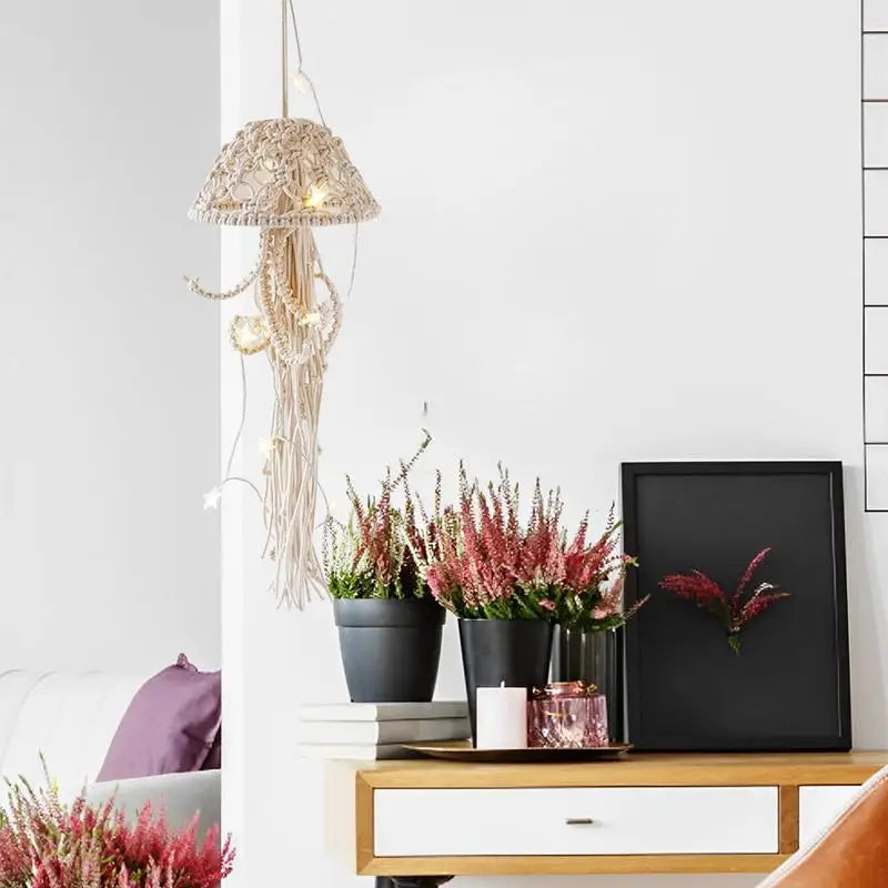 Frendorf | Künstlerische Qualle Traumfänger Handgemachte Lampe