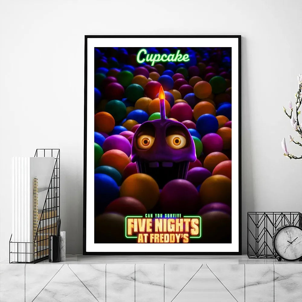New FNAF Movie Poster Gallery Prints Painting Wall Canvas Pictures Living Room Sticker
