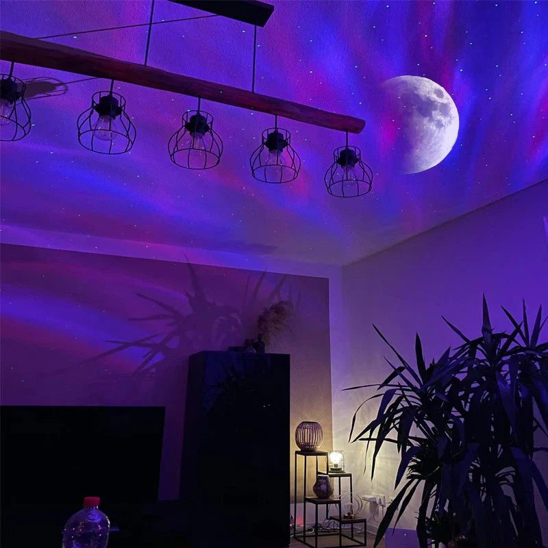Frendorf | Aurora Borealis Galaxie Projektor Nachtlicht – LED Sternenhimmel Mondlampe mit Fernbedienung für Schlafzimmer, Wohnkultur und Geschenke