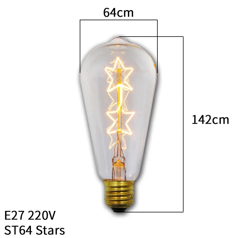 Dimmbar Edison Glühbirne (40W, E27 Sockel) - Vintage Stil Fadenlampe für Retro-Beleuchtung Vintage Edison Lampe Retro Licht