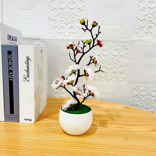 Frendorf | Bonsai-Seiden-Pflaumenblüte Künstliche Pflanze – Fake Sakura Baumäste für Haus, Büro und Hochzeitsdekoration