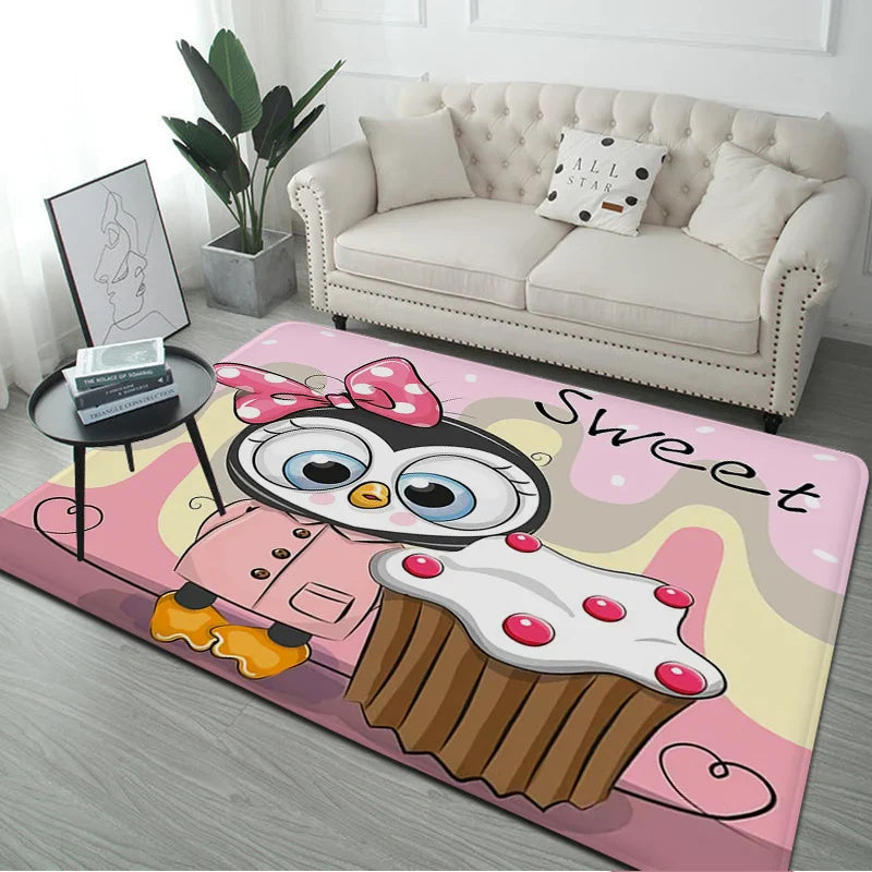 Pingu Pinga Pinguin Badmatte Kinderzimmer Schlafzimmerdekoration Balkon rutschfeste Fußmatte Wohnzimmer Willkommen Teppich