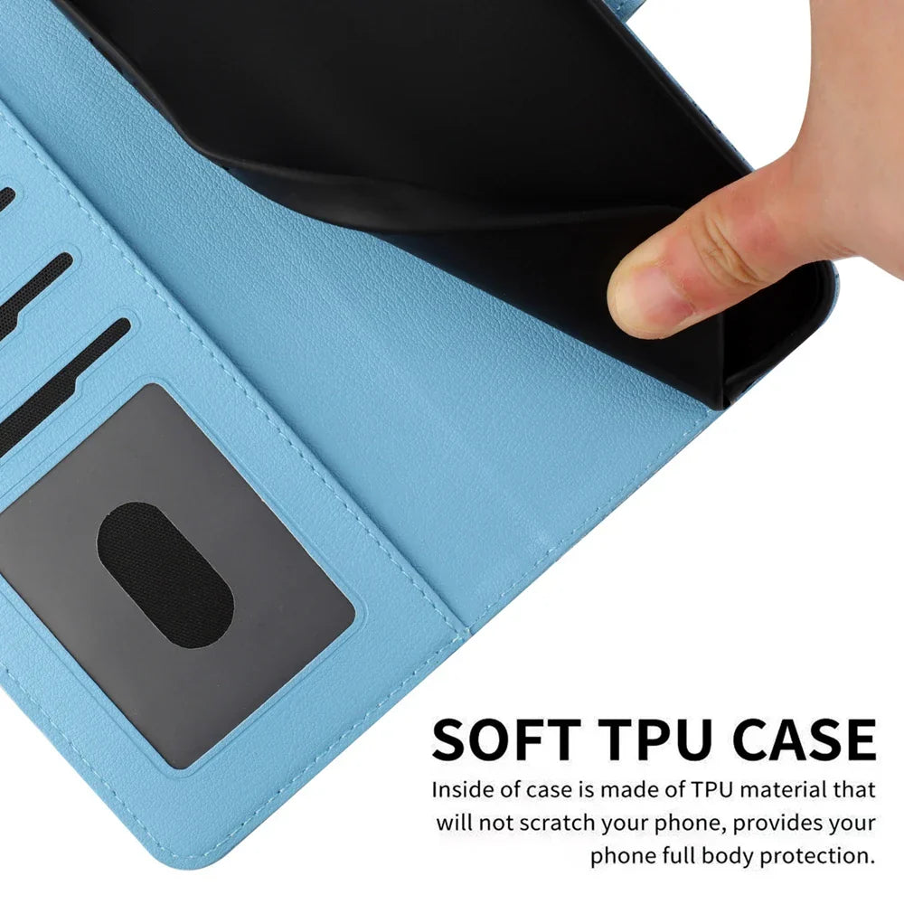 Frendorf | Katbedruckte magnetische Leder iPhone Flip Cover Geldbörse Hülle