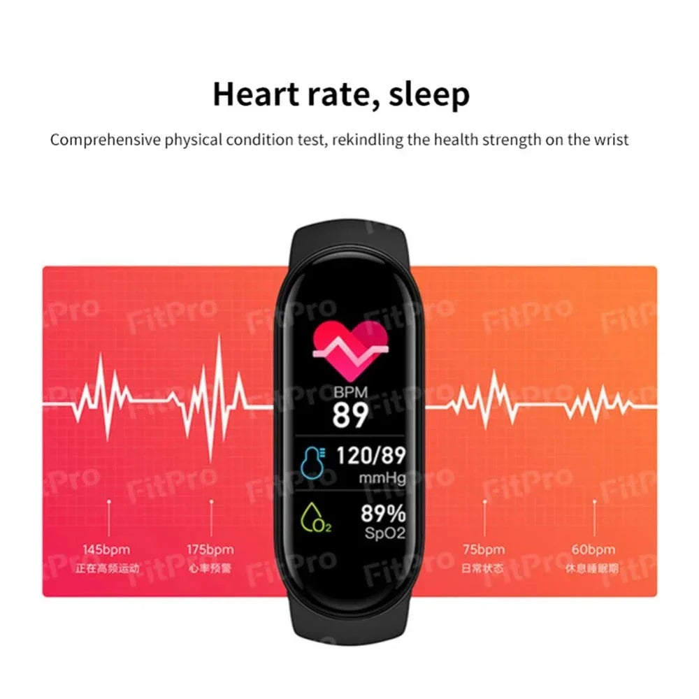 Frendorf | M7 Smart Watch Männer Frauen Smartband Herzfrequenz Smartwatch Fitness Tracker Blutdruck Sport Smart Bracelet für xiaomi iPhone